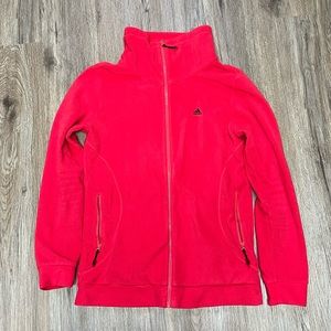 Adidas Full Zip Fleece - Red - Size Medium